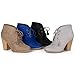 Brinley Co. Womens Chunky Heel Lace-up Faux Suede Ankle Booties