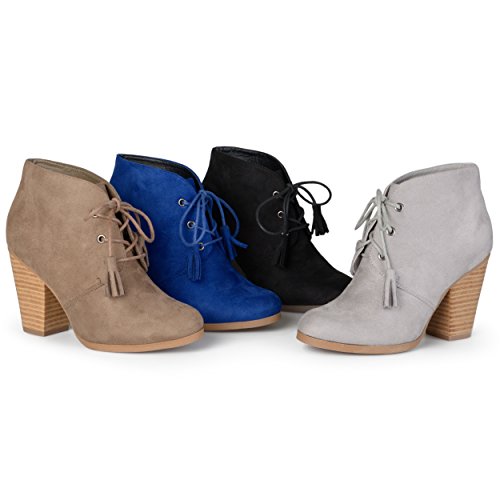 Brinley Co. Womens Chunky Heel Lace-up Faux Suede Ankle Booties
