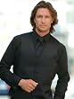 Tuxedo Shirt Laydown Collar, Black -100% Microfiber