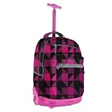 J World Campus Rolling Backpack with handle - Pink (19.5)