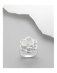 Flower Ring In 92.5 Sterling Silver