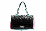 Betsey Johnson Be Mine Pop Satchel Black Handbag ST#BH56910