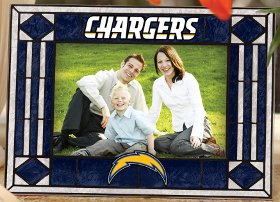 San Diego Chargers Art Glass Horizontal Frame