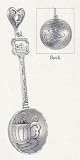 2 piece Pewter COFFEE cup SCOOP Spoon Hook SET Kitchen