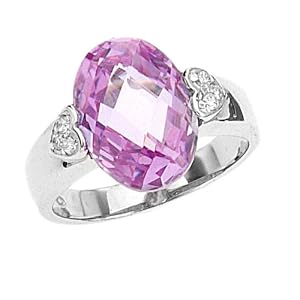 R;T - 70184T58 - Bague Femme - Argent 925/1000 - 3.2 Gr - Oxydes de Zirconium - Rose/Blanc - T58 R;T - 70184T58 - Bague Femme - Argent 925/1000 - 3.2 Gr - Oxydes de Zirconium - Rose/Blanc - T58