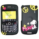 Peanuts Shield Protector Case for BlackBerry Curve 8520 8530, Snoopy Black  ....