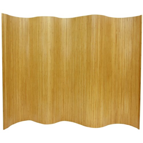 Oriental Furniture 6-Feet Tall Bamboo Wave Screen, Natural On Sale