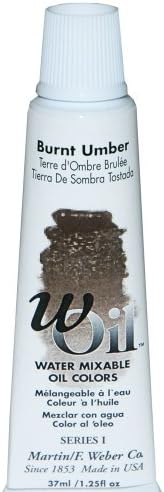 Weber wOil 37ml Water Mixable Oil Color, Burnt Umber