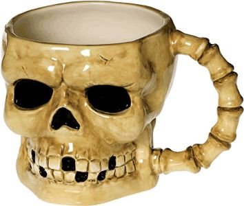 Scary Bones Ceramic Skull Mug Halloween Party Accessory On Sale