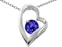 1.25 cttw 925 Simulated Tanzanite Heart Shape Pendant in 925 Sterling Silver