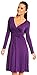 Zeta Ville - Women's - Wrap V-neck Flare Dress Empire Line - Long Sleeves - 890z