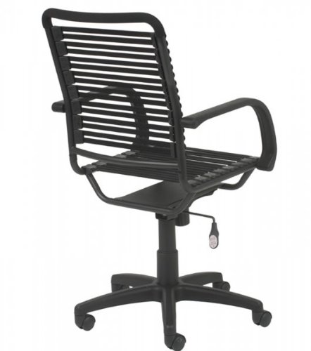 Euro Style Bungie Flat High Back Office Chair, Black/Graphite Black