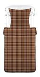 Kinzler Q-17147/52 Hochwertige buntgewebte Baumwol Flanell Bettw&auml;sche 80 / 80 cm + 135 / 200 cm, braun kariert