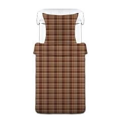 Kinzler Q-17147/52 Hochwertige buntgewebte Baumwol Flanell Bettw�sche 80 / 80 cm + 135 / 200 cm, braun kariert