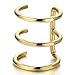 2pcs Gold Color Stainless Steel Ear Cuff Ear Clip Non-Piercing Clip On Earrings for Men and Women