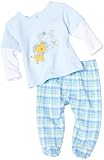 Best Price ABSORBA Baby-boys Newborn Little Lion Two Piece Footed Pant Set, Blue, 3-6 Months