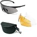 Wiley X Sunglasses PT-1 3 Lens Set with Smoke, Light Rust, and Clear Lenses plus Nylon Zip Case Image
