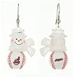 Cleveland Indians MLB Snowman Baseball Earrings (1")