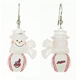 Cleveland Indians MLB Snowman Baseball Earrings (1)