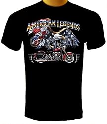 American Legends Eagle Flag Motorcycle T-shirt