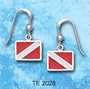 Dive Flag Dangle Enameled Earrings