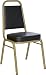 Hercules&trade; Series Upholstered Stack Chair with Trapezoidal Back and a 2.5'' Padded Foam Seat - Black Vinyl with Gold Frame [FD-BHF-1-ALLGOLD-BK-GG]