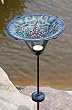 Coastal Calm Glass Birdbath with Solar Stake