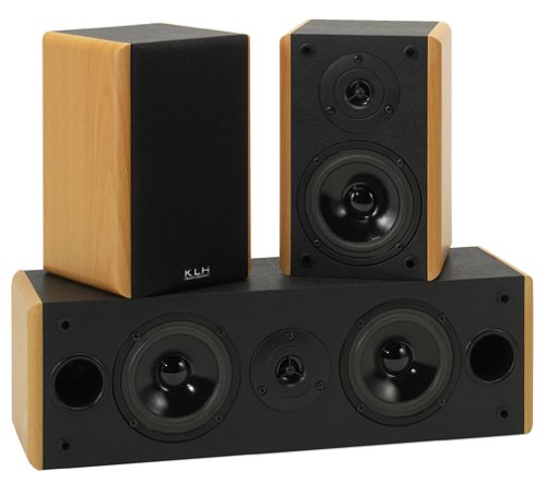Electronics: KLH HT 300BW 3 Piece 300 Watt Surround Sound Speaker System  Beechwood 
