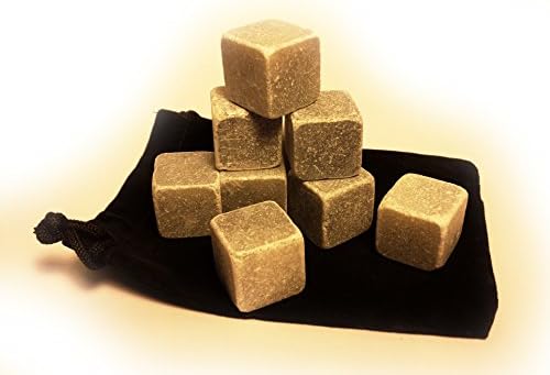 Deluxe Soapstone Whiskey Chilling Stones, Scotch Cooling Rocks, Stone Ice Cubes