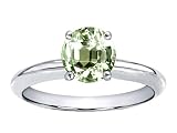 Search : 1.25 cttw Genuine Green Amethyst Engagement Ring - 14kt White Gold