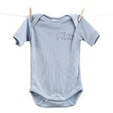 Poppet Merino Baby Body Suit, Short Sleeve Onesie, 6-12m, Pink