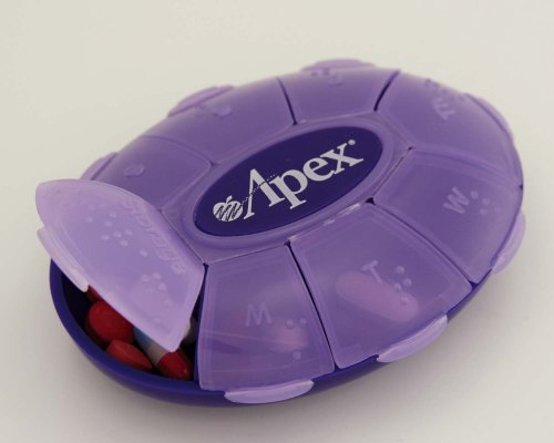 Weekly Pill Turtle By Apex Healthcare Products (Assorted Colors)