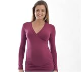 Ruched Side Cross Front Long Sleeve Rayon Knit Top