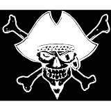 Pirate Skull Sticker-Rub On Vinyl Decal