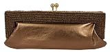 Genuine Leather, Beaded Frame, Clutch, Evening Bag - Marissa (31 0008)