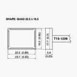 T15 Series Quad Soldering Tip 16.50mm x 22.50mm for FM-2027 Iron