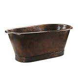 72 Hammered Copper Modern Slipper Style Bathtub