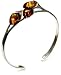Sterling Silver Honey Amber Three-Stone Bangle