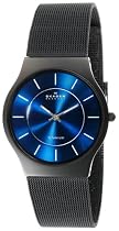 Skagen Men's Titanium Black Mesh Watch #233LTMN