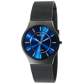 Skagen Men's Titanium Black Mesh Watch #233LTMN