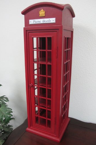 D-Art Mahogany Hardwood Finish London Mini Telephone Display Storage Case On Sale