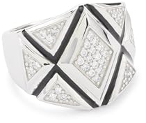 Nicky Hilton "Chelsea" Sterling Silver Cubic Zirconia Ring, Size 7