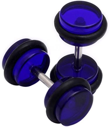 2PCAcrylic Ear Plugs Studs Rings Earring Body Piercing Jewelry Dark Blue