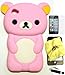 Bukit Cell Baby Pink bear 3D Cartoon soft silicone skin case cover for IPod Touch 4/4G/4th generation + free screen protector + free METALLIC detachable touch screen STYLUS PEN with Anti dust plug