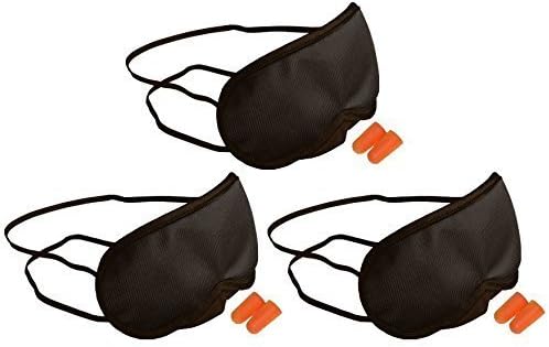 3x Comfortable Travel Eye Sleeping Mask Sleep Blindfold &amp; Ear Plugs by Travel 360