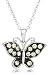 Sterling Silver Yellow Cubic Zirconia Butterfly Pendant, 18