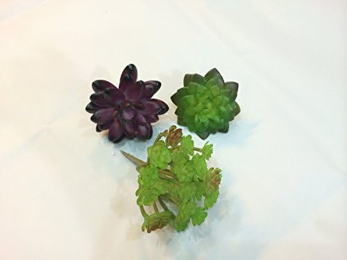 3 x Echeverias - 5" (13cm) - Imitation Succulent Plants, Artificial Fake Shrubs