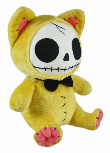 Furry Bones Yellow Plush Cat 10 Inch Stuffed Skull