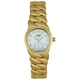 Rotary Women's LB02438/31 White Crystal Yellow Gold Tone Stainless Steel Watch