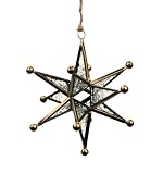 Artika 12-Point Glass Star with Antique Brass Frame - Clear